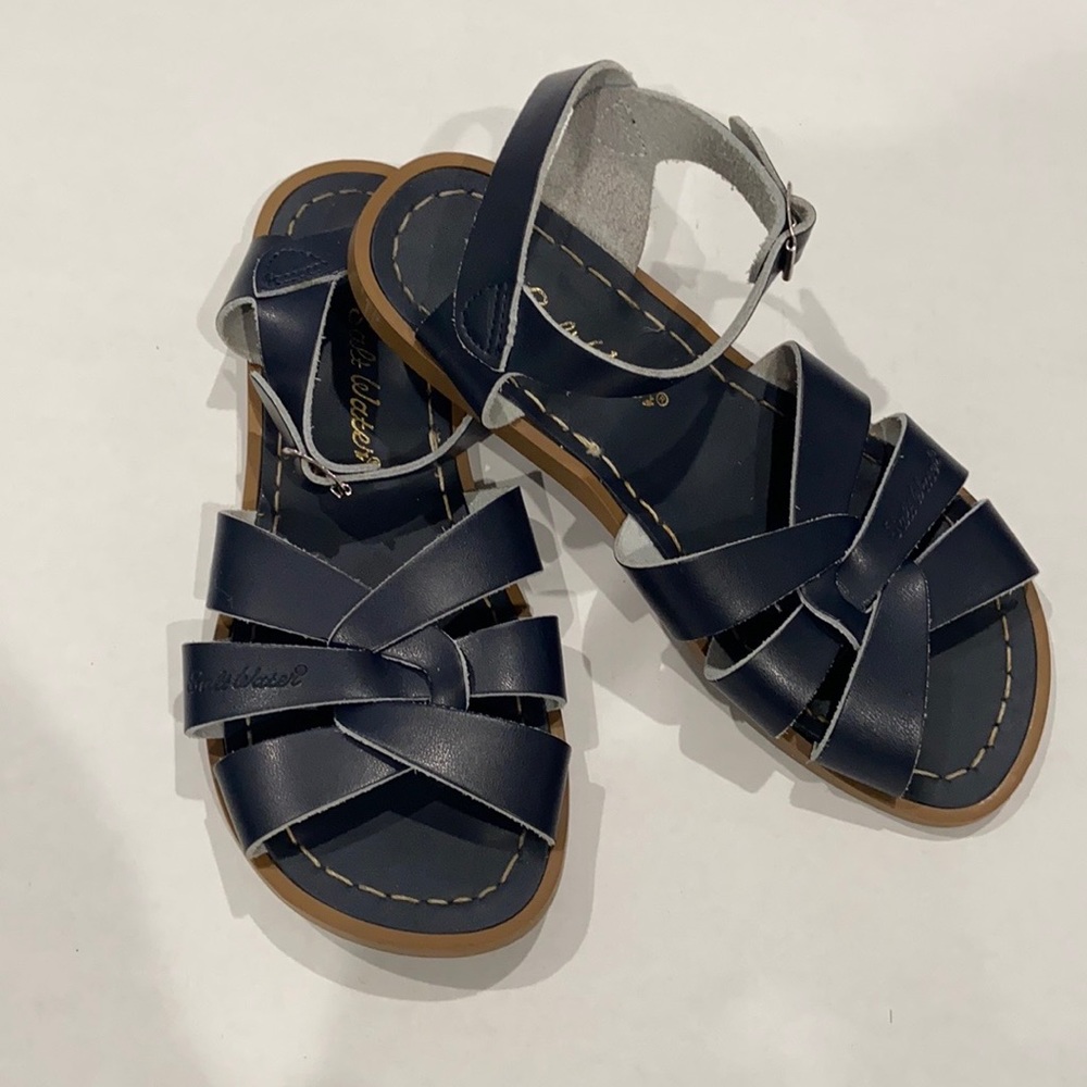 Kids navy blue salt water by hoy sandals